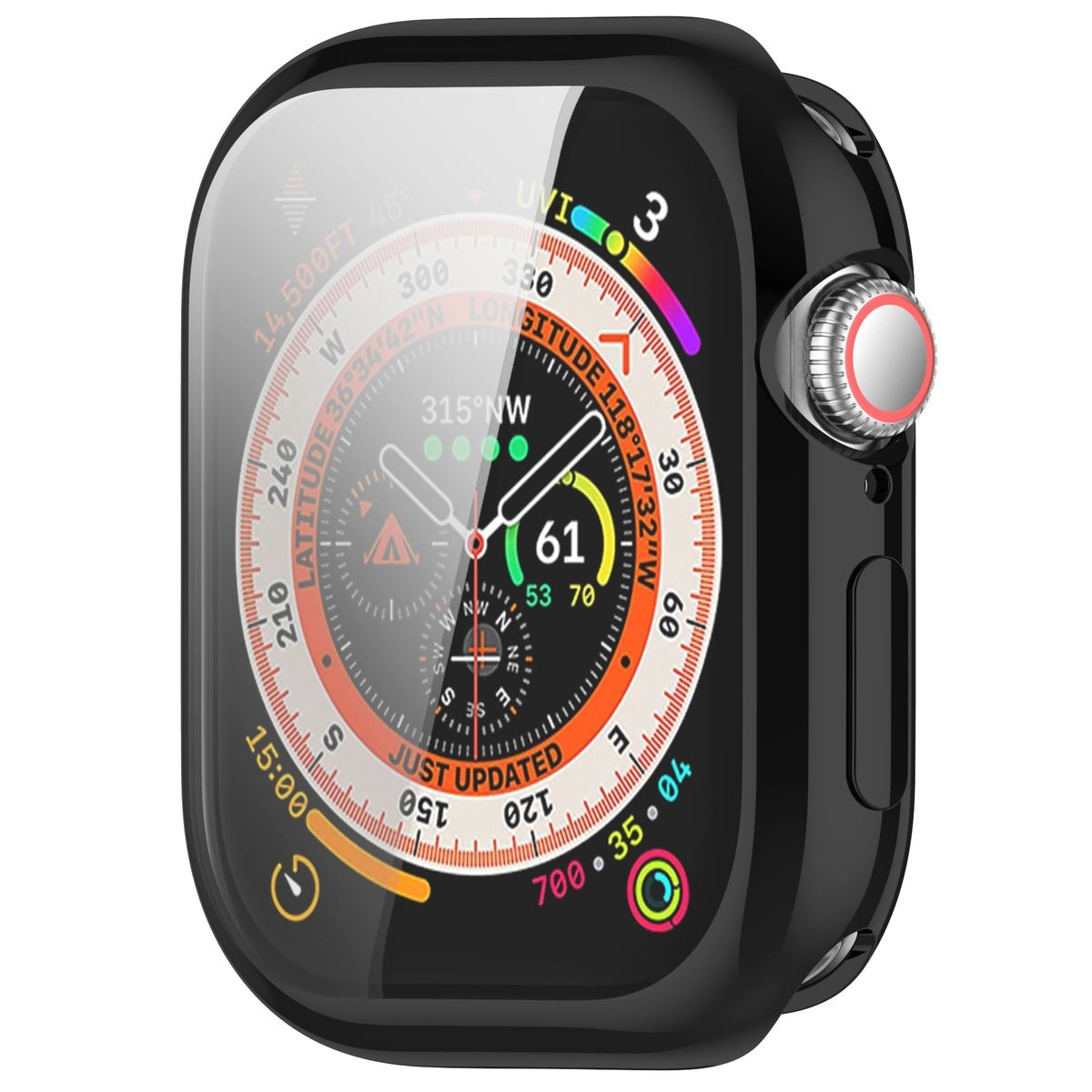 Nakładka na tarczę Bizon Felipe do Apple Watch 10 42mm Czarny