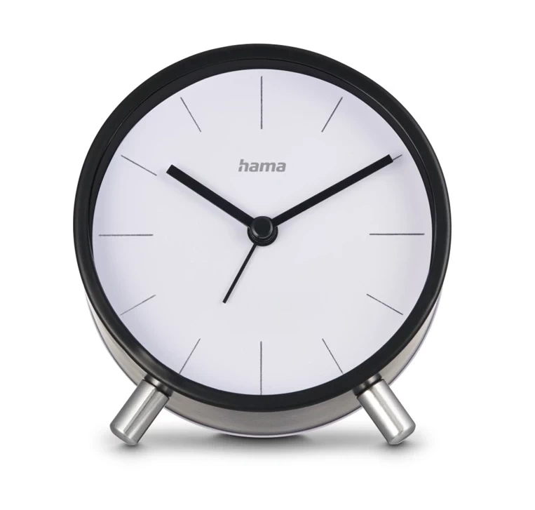 Budzik Hama Flores Średnica 11cm Sterowany sygnałem radiowym Czarny