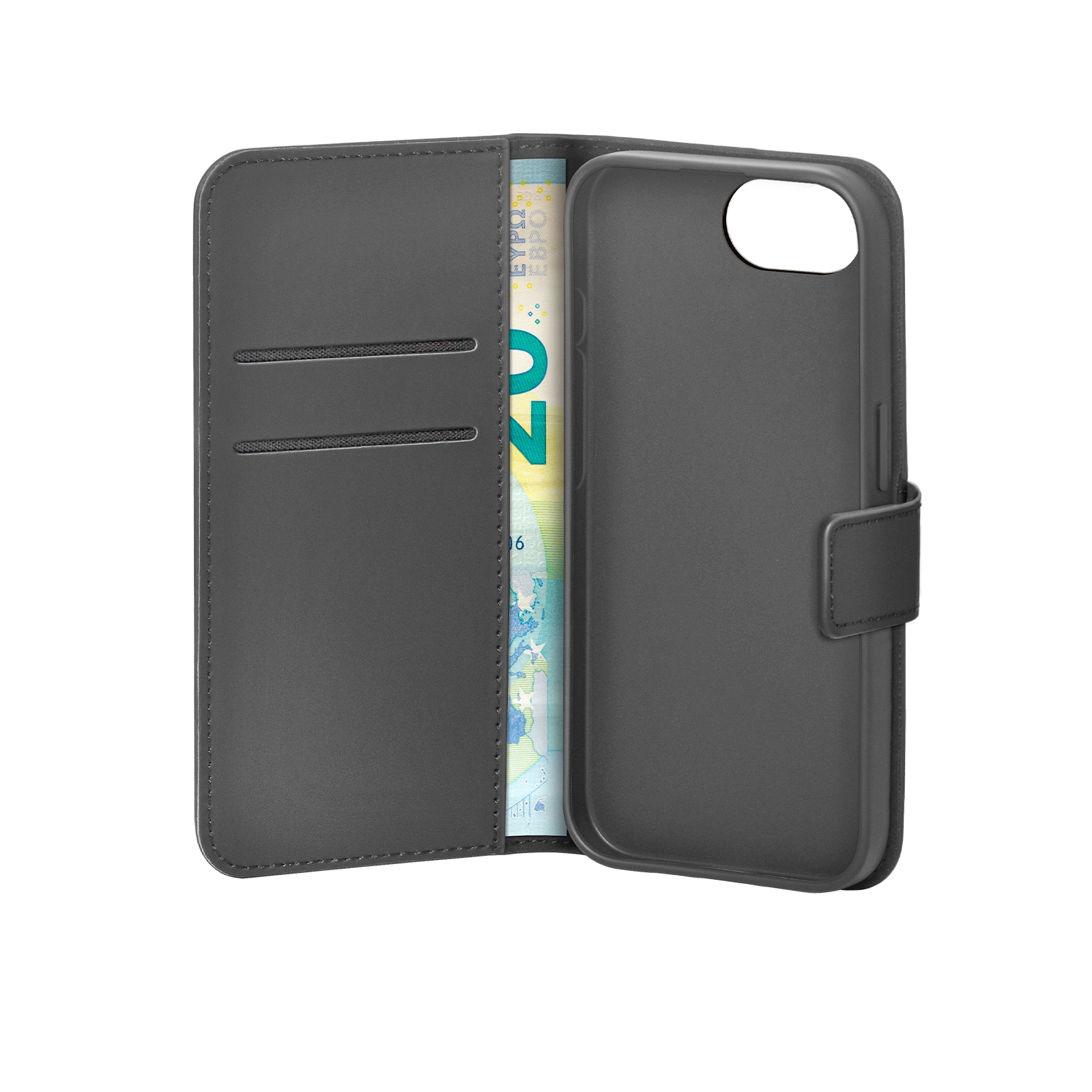 Etui Puro Wallet Stand do iPhone 16e Czarny