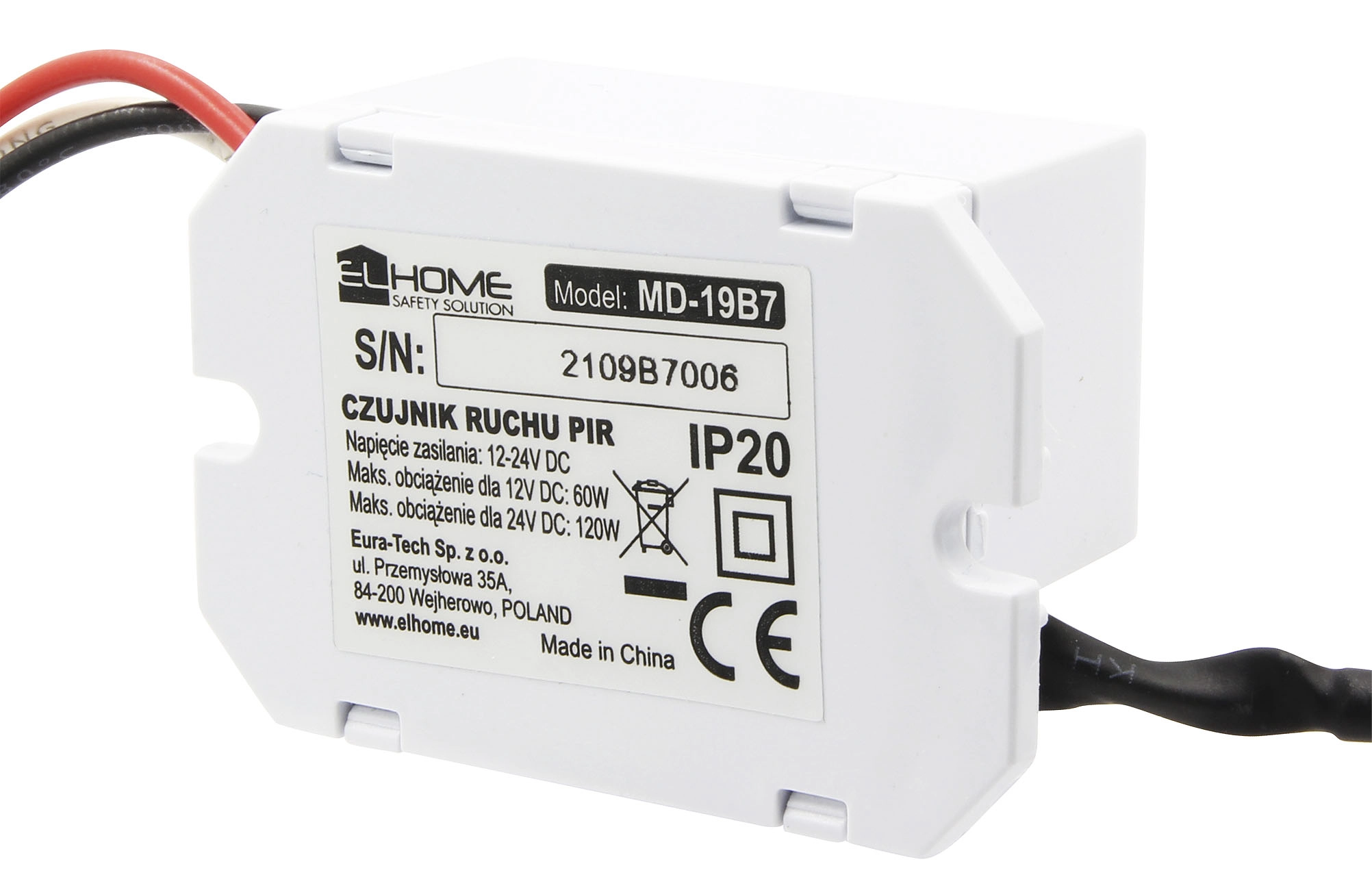 Czujnik ruchu Eura-Tech PIR EL-HOME MD-19B7