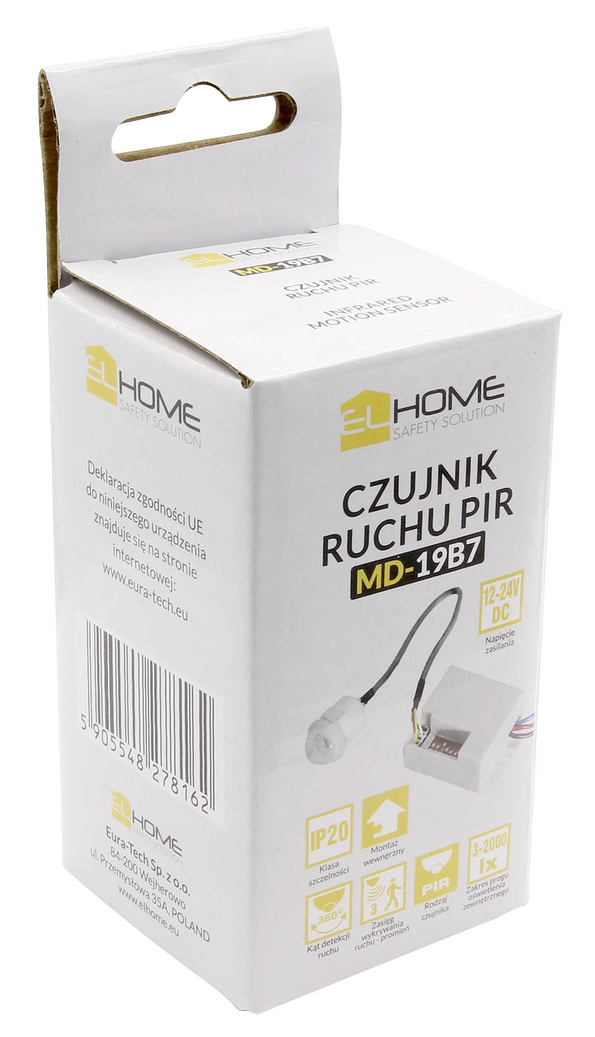 Czujnik ruchu Eura-Tech PIR EL-HOME MD-19B7