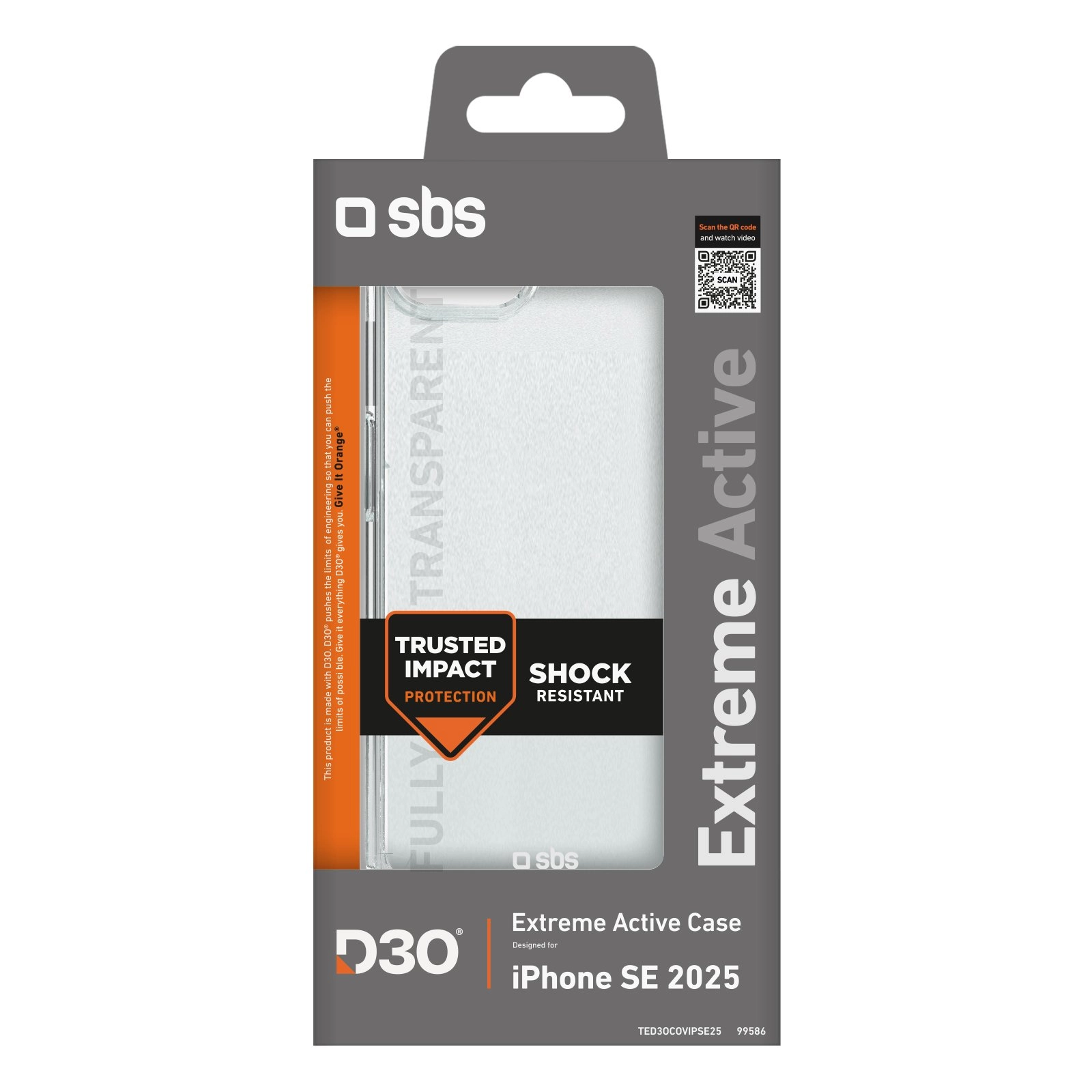 Etui SBS D3O do iPhone 16e Przezroczysty