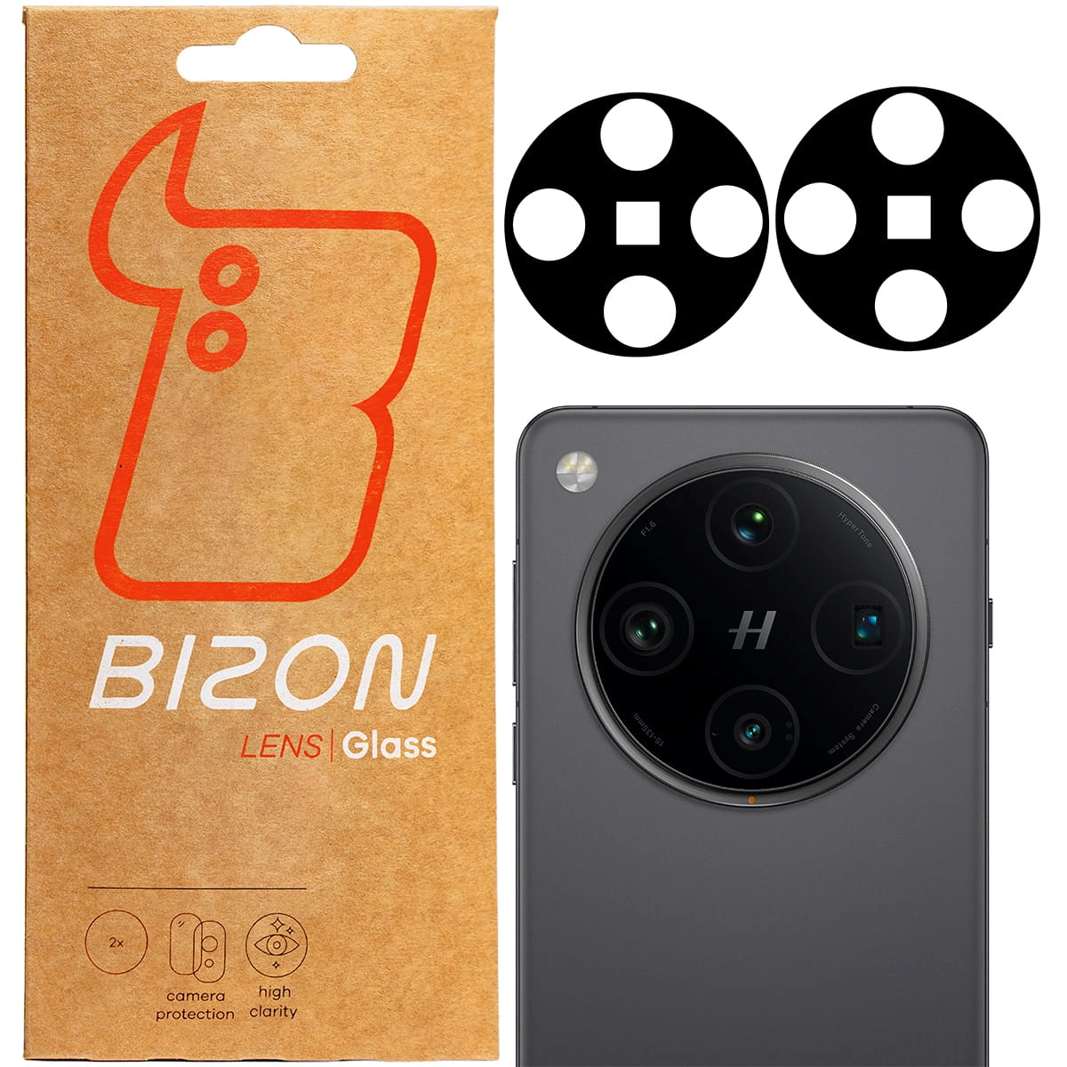 Szkło ochronne Bizon na aparat Lens do Oppo Find X8 Pro 2sztuki
