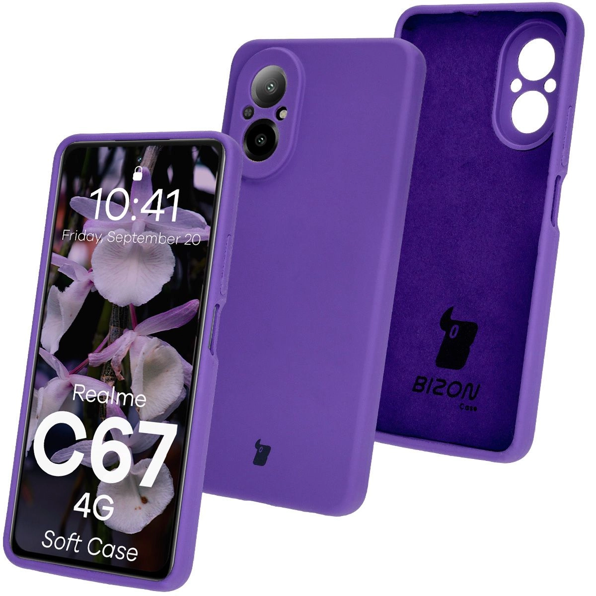 Etui Bizon Silikonowe Soft do Realme C67 4G Fioletowy