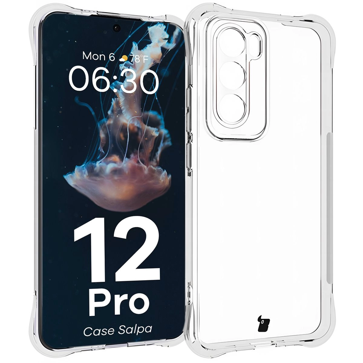 Etui Bizon Elastyczne Salpa do Oppo Reno 12 Pro Przezroczysty
