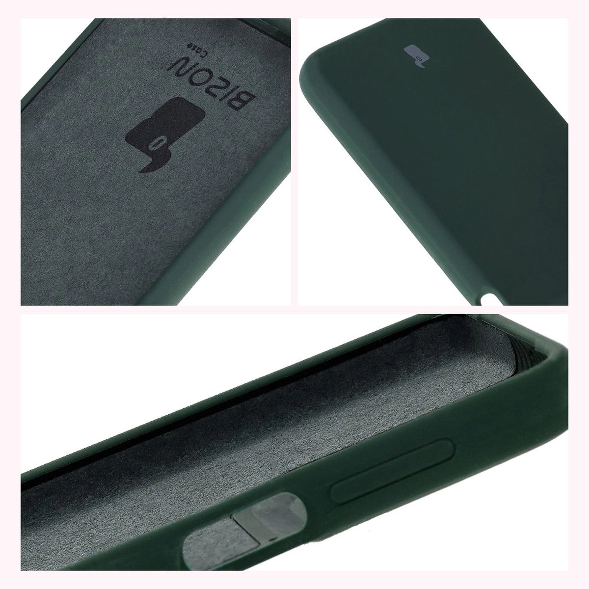 Etui Bizon Silikonowe Soft do Motorola Moto G55 5G Ciemnozielony