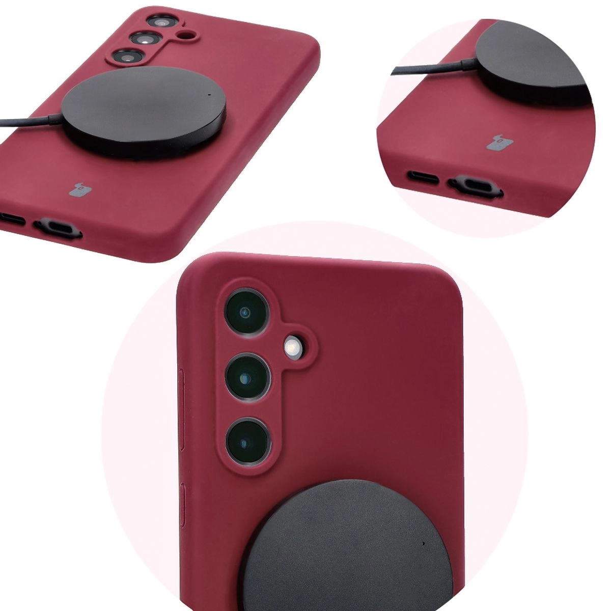 Etui Bizon Silikonowe Soft do Galaxy S24 FE Ciemno-fioletowy