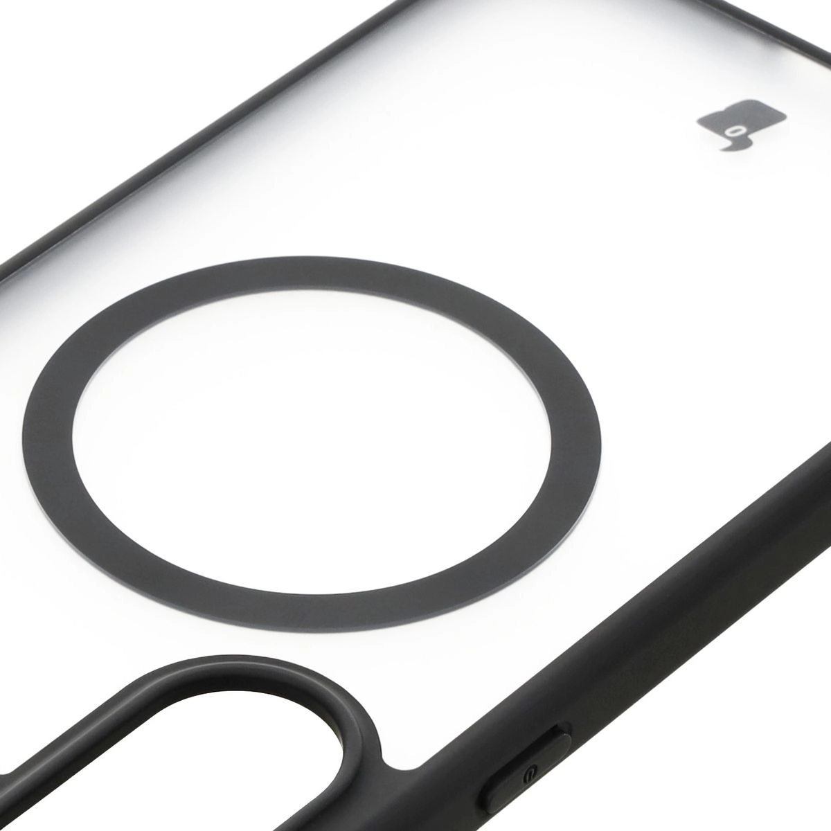 Etui Bizon MatteO z MagSafe do Galaxy A36 5G Półprzezroczyste z czarną ramką