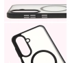 Etui Bizon MatteO z MagSafe do Galaxy A36 5G Półprzezroczyste z czarną ramką