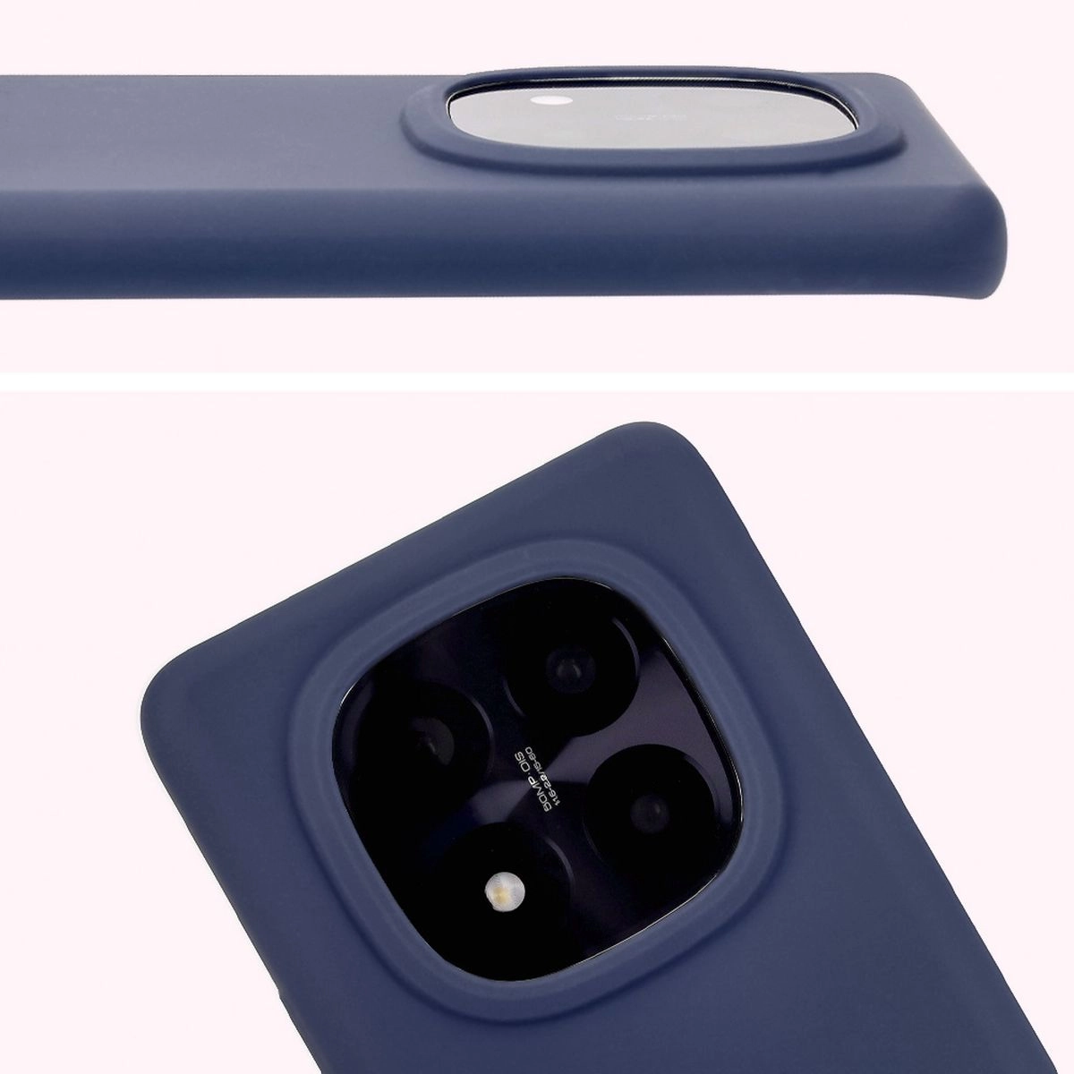 Etui Bizon Silikonowe Soft do Xiaomi Redmi Note 14 Pro Plus 5G Ciemno-niebieski
