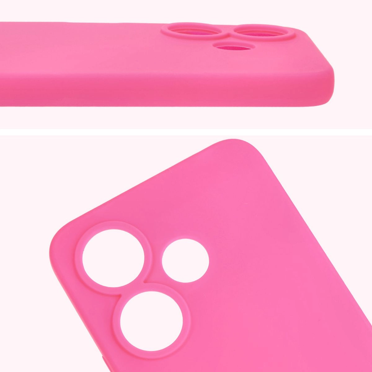 Etui Bizon Silikonowe Soft do Xiaomi Redmi 13 4G Neonowo-różowy
