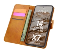 Bizon z klapką Pocket do Xiaomi Redmi Note 14 Pro 5G/Poco X7 Brązowy