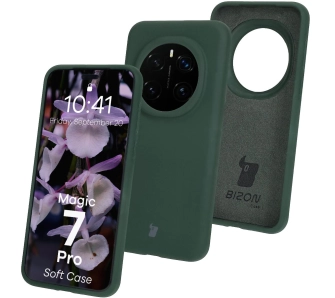 Etui Bizon Silikonowe Soft do Honor Magic7 Pro Ciemnozielony