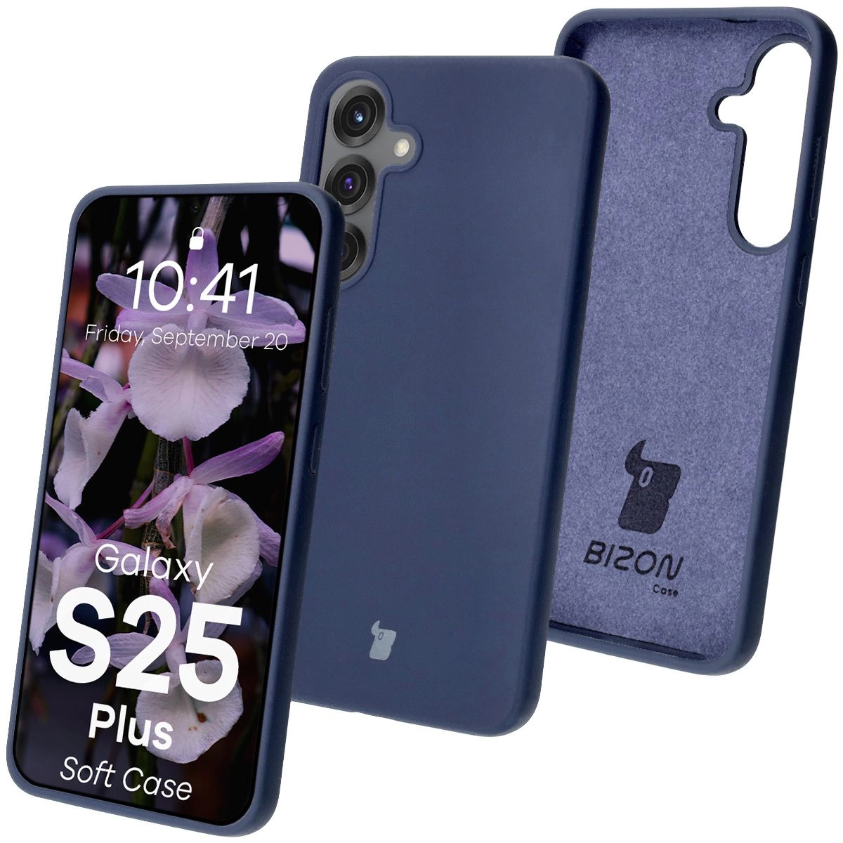 Etui Bizon Silikonowe Soft do Galaxy S25 Plus Ciemno-niebieski