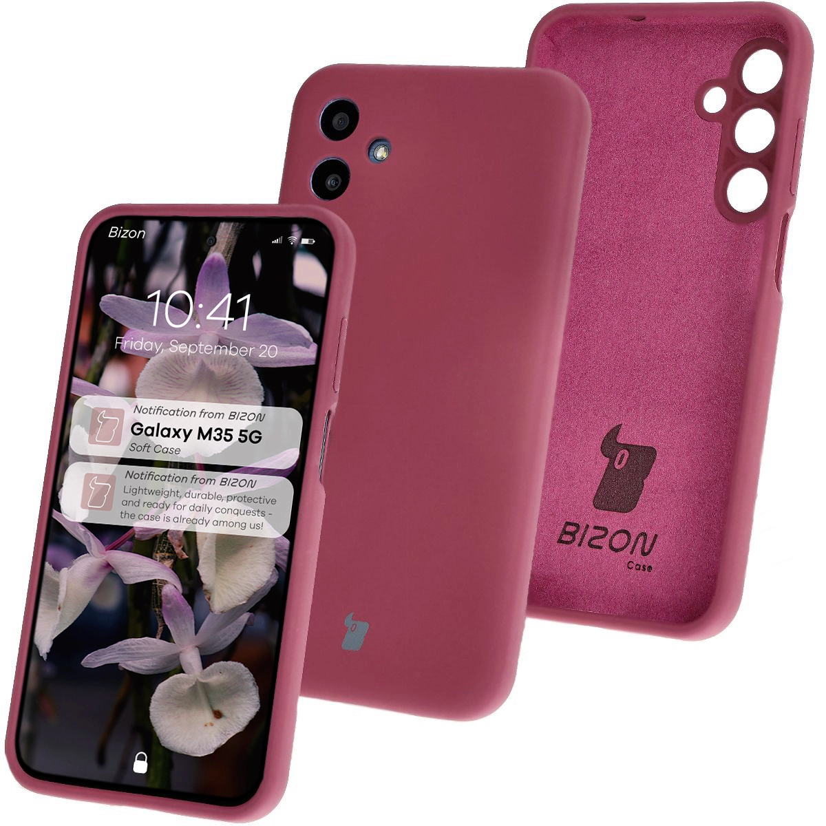 Etui Bizon Silikonowe Soft do Galaxy M35 5G Ciemno-fioletowy