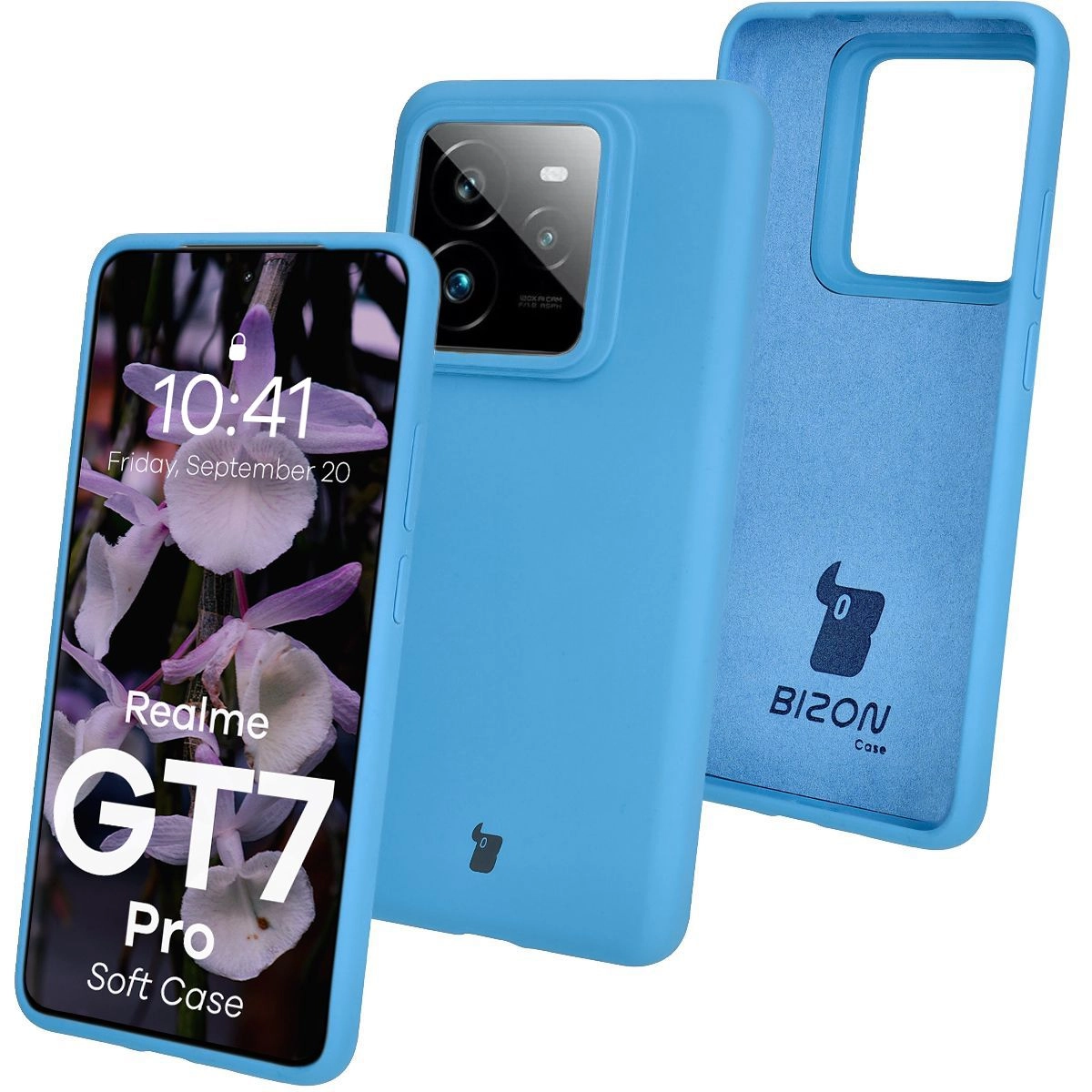 Etui Bizon Silikonowe Soft do Realme GT 7 Pro Niebieski