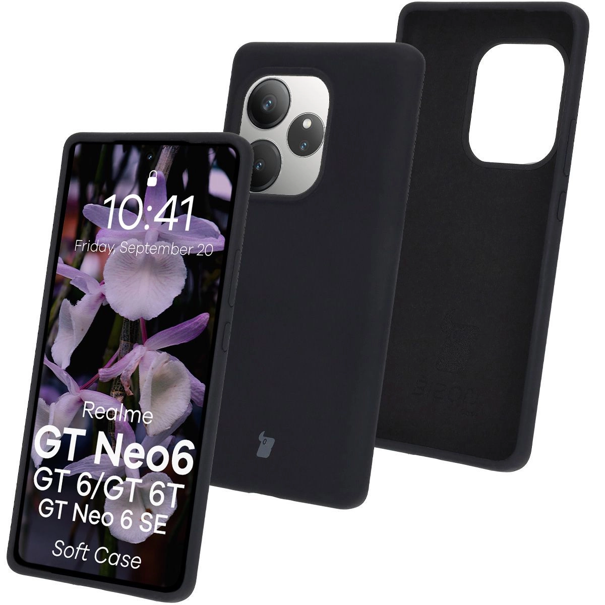 Etui Bizon Silikonowe Soft do Realme GT 6/6T/Neo 6/Neo 6 SE Czarny