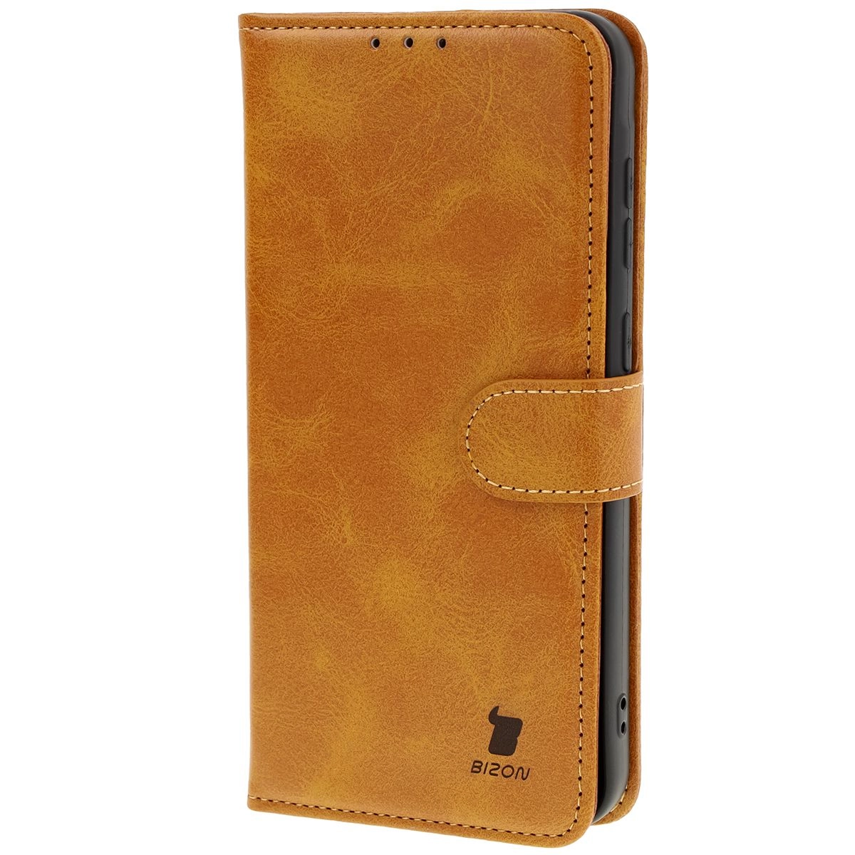 Etui Bizon z klapką Pocket do Galaxy A36 5G Brązowy