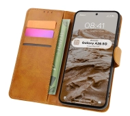 Bizon z klapką Pocket do Galaxy A36 5G Brązowy