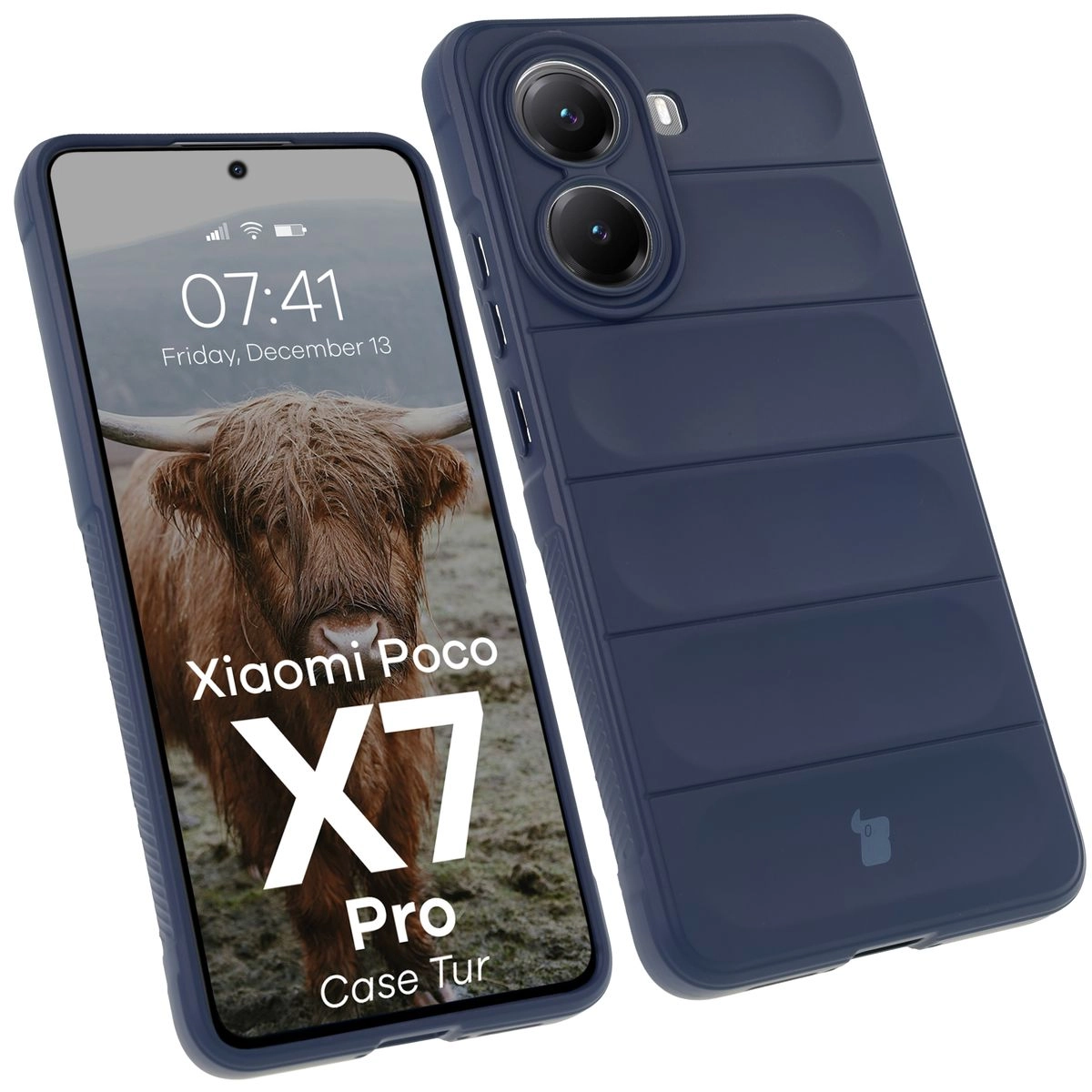 Etui Bizon Tur do Xiaomi Poco X7 Pro Granatowy