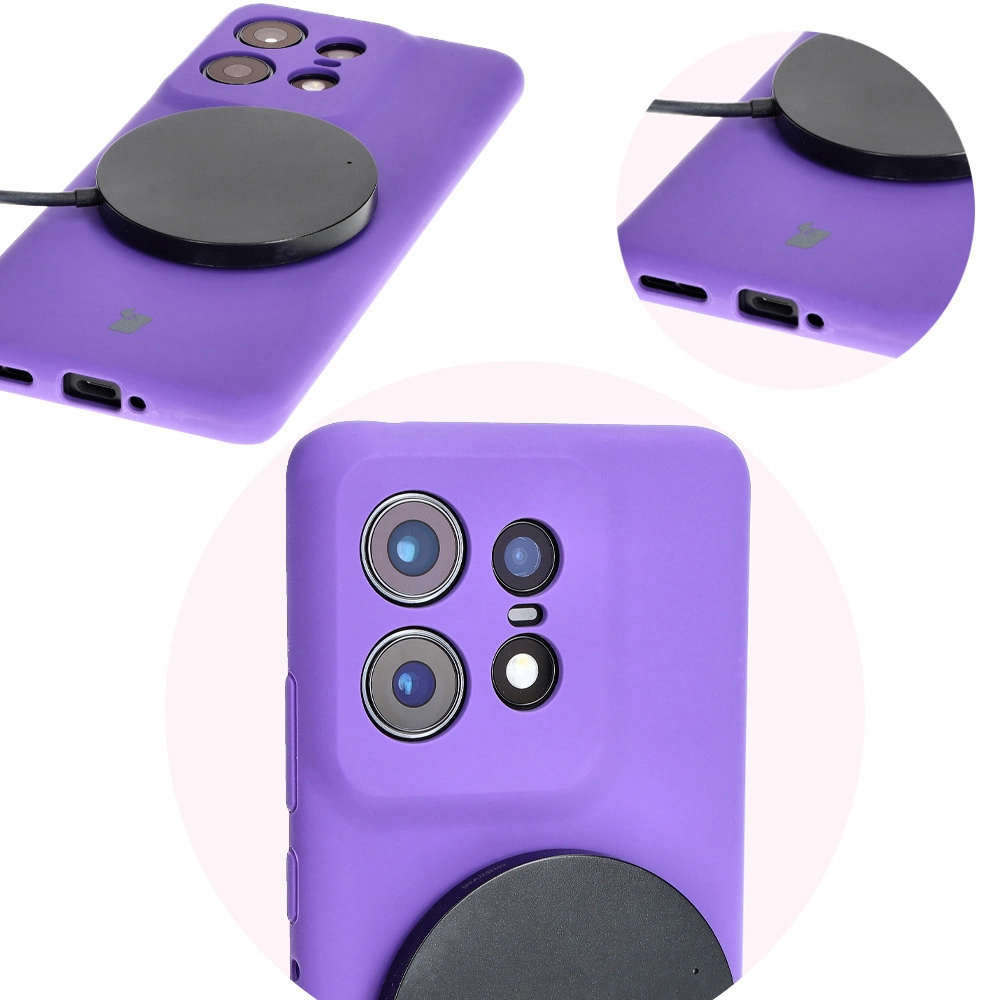 Etui Bizon Silikonowe Soft do Motorola Edge 50 Pro Fioletowy