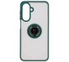 Etui Bizon z uchwytem na palec Hybrid Ring do Galaxy A26 5G Przydymione z ciemnozieloną ramką