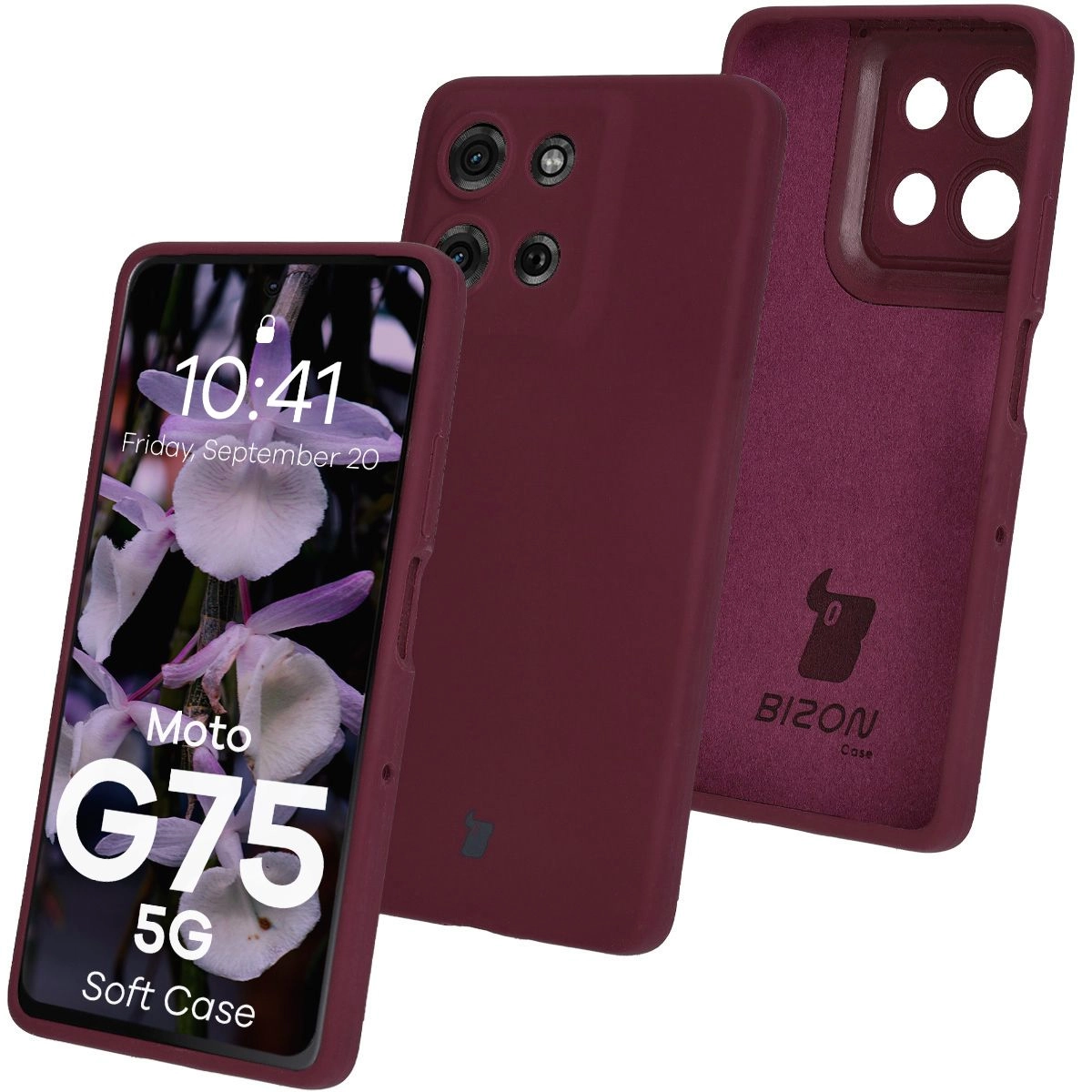 Etui Bizon Silikonowe Soft do Motorola Moto G75 5G Ciemno-fioletowy