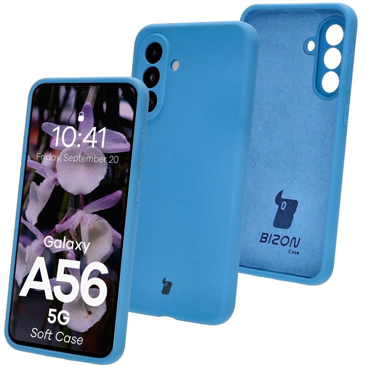 Etui Bizon Silikonowe Soft do Galaxy A56 5G Niebieski
