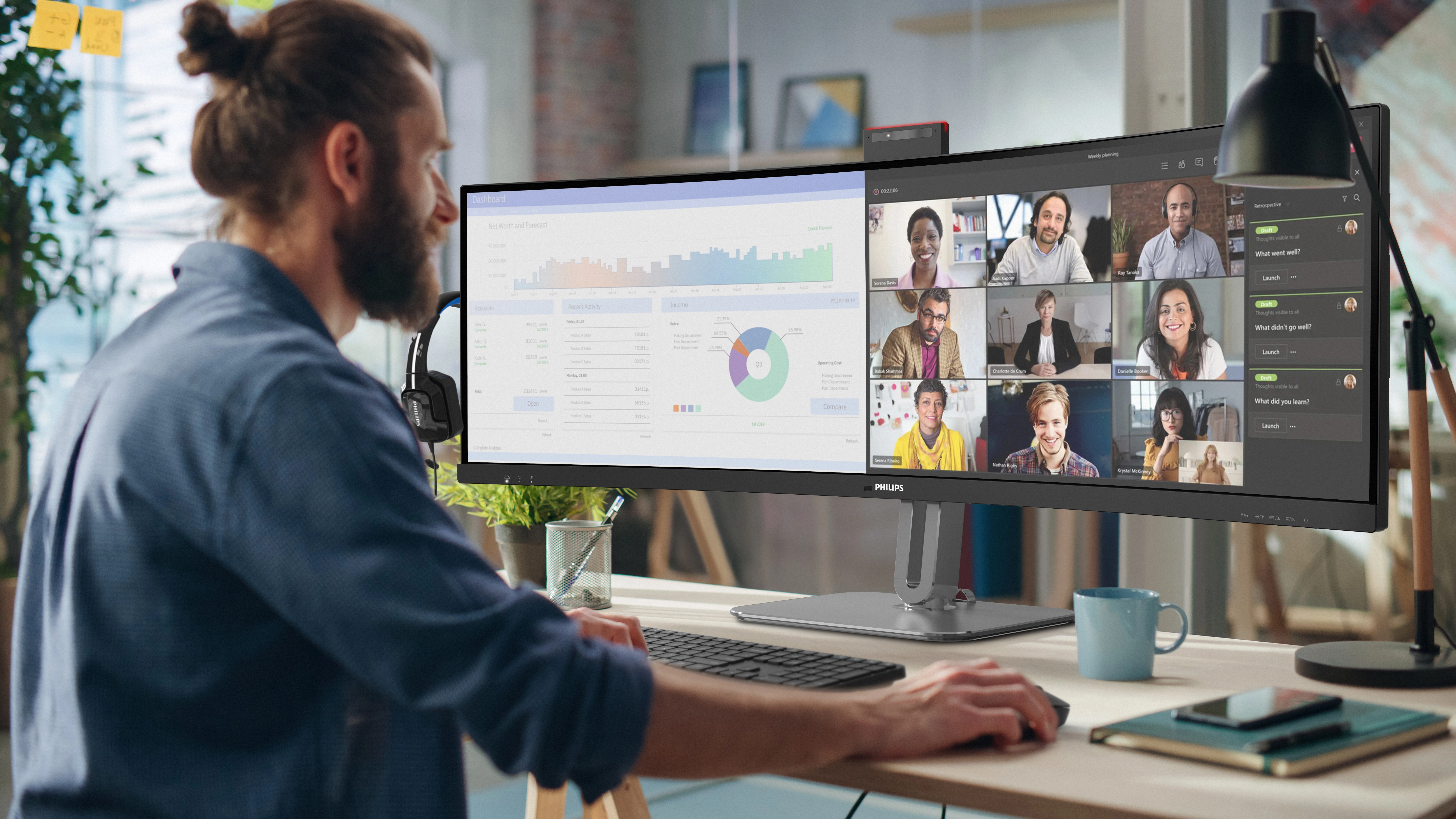 Monitor Philips 49B2U6900CH/00 z kamerą 49" 5K VA 75Hz 4ms Zakrzywiony