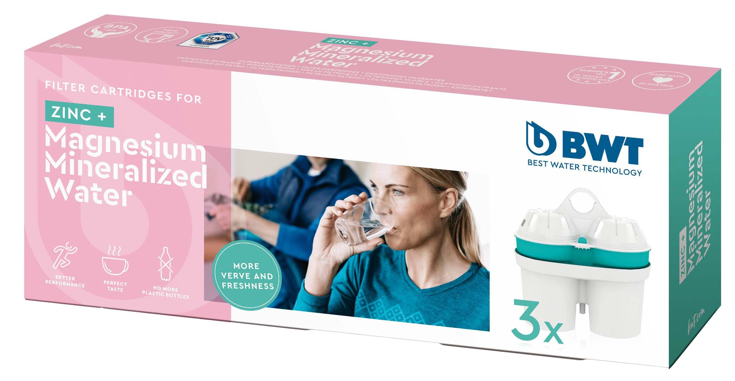 Wkład filtrujący BWT Mineralizowana Magnezem miękka woda + Cynk 3szt.