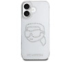 Etui Karl Lagerfeld IML Rhinestones Karl Head do iPhone 16 Przezroczysty