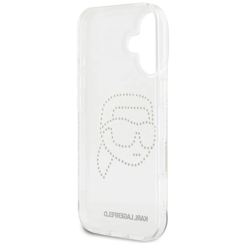 Etui Karl Lagerfeld IML Rhinestones Karl Head do iPhone 16 Przezroczysty