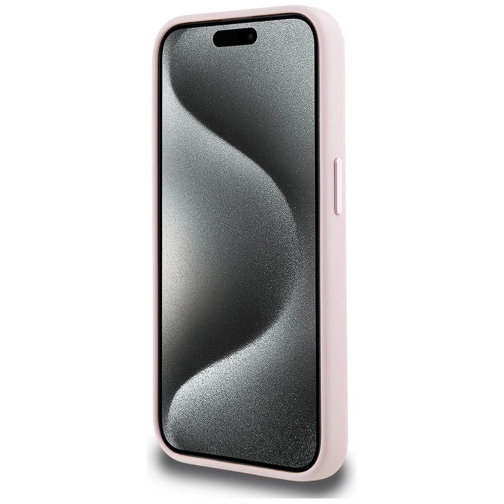 Etui Karl Lagerfeld Silicone Shadow Metal Initial MagSafe do iPhone 15 Pro Max Różowy