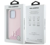 Etui Karl Lagerfeld Silicone Shadow Metal Initial MagSafe do iPhone 15 Pro Max Różowy