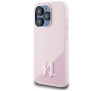 Etui Karl Lagerfeld Silicone Shadow Metal Initial MagSafe do iPhone 15 Pro Max Różowy