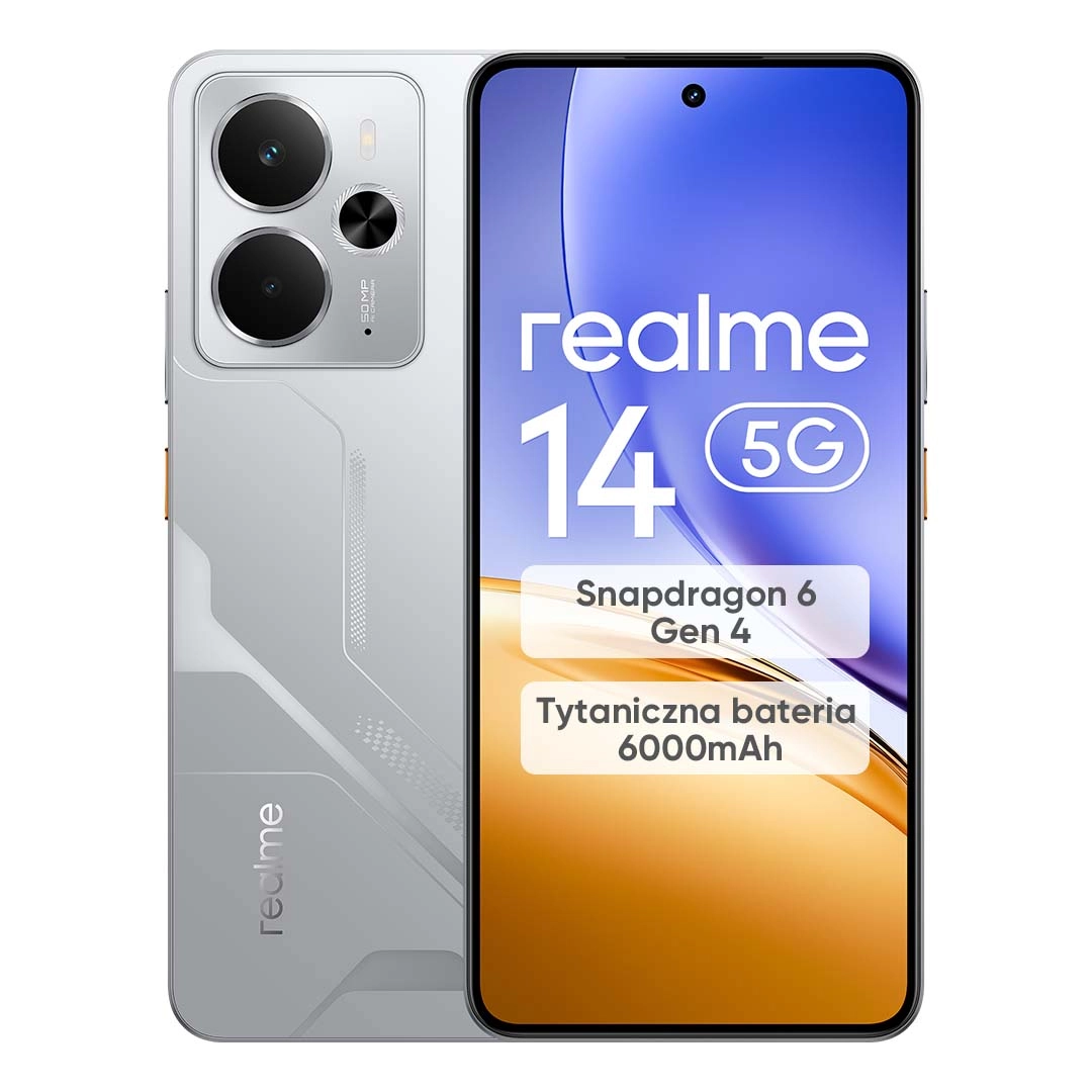 Smartfon realme 14 5G 12/256GB 6,67" 120Hz 50Mpix Srebrny