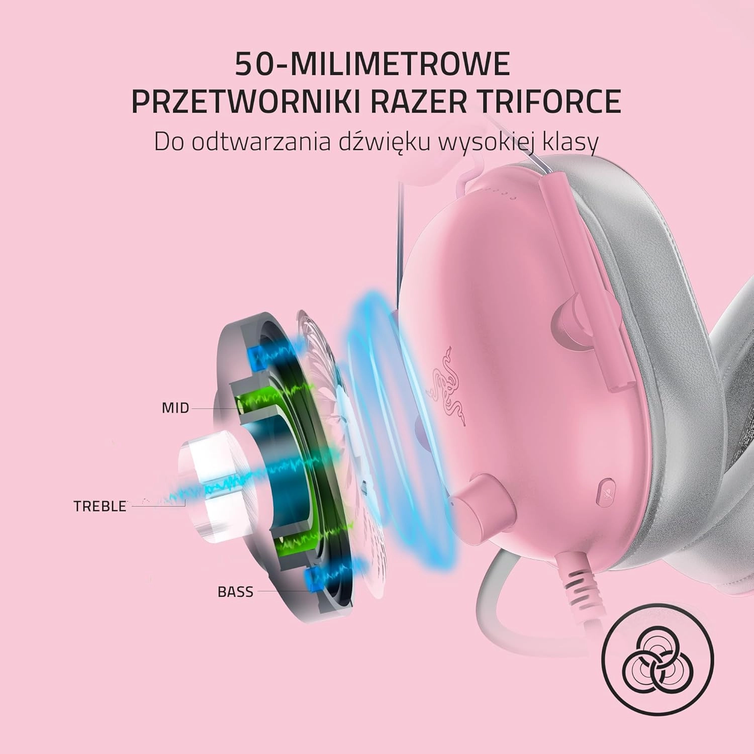 Słuchawki przewodowe z mikrofonem Razer BlackShark V2 X Xbox Nauszne Quartz