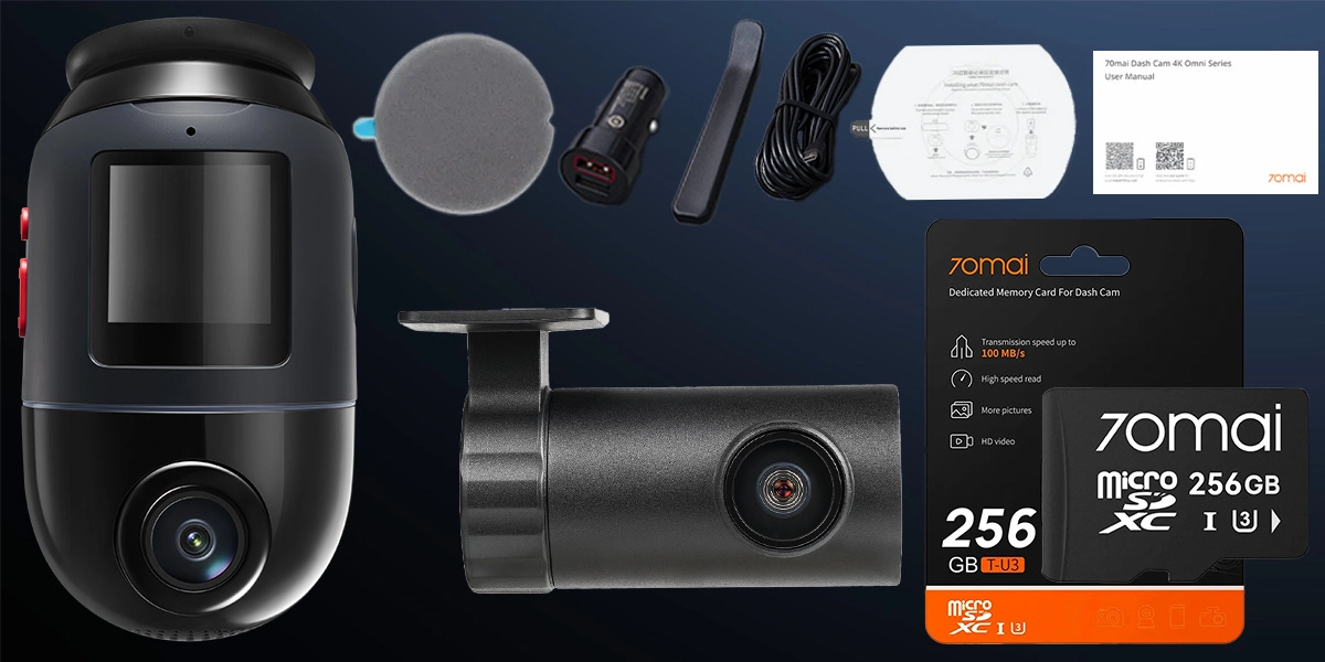 Wideorejestrator 70MAI X800 4K Dual Set + karta pamięci 256GB