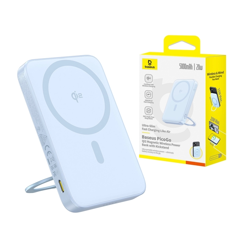 Powerbank Baseus PicoGo Qi2 5000mAh 20W Niebieski