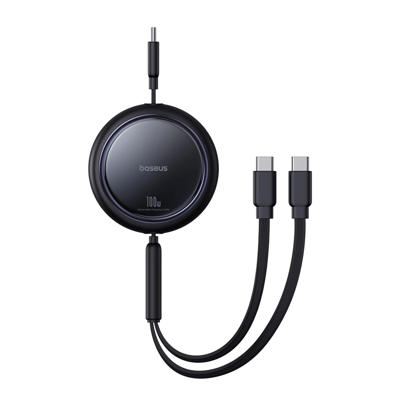 Kabel Baseus USB-C 2w1 Bright Mirror 100W 1m Czarny