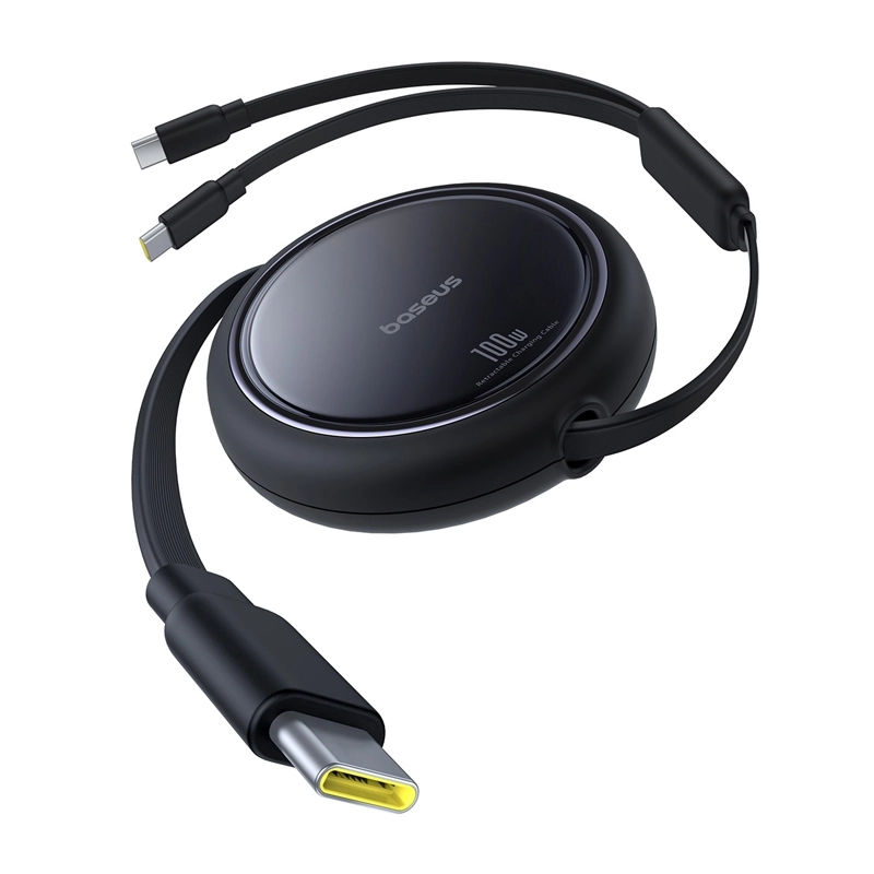 Kabel Baseus USB-C 2w1 Bright Mirror 100W 1m Czarny
