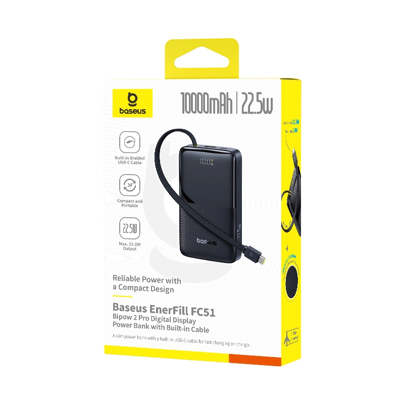 фото Внешний аккумулятор (павербанк) Baseus EnerFill FC51 Bipow2 Pro 10000mAh Black (E0027600) 1
