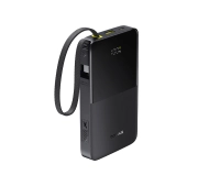 Baseus Bipow 2 Pro 10000mAh 22.5W Cyfrowy wyświetlacz, Wbudowany kabel USB-C Czarny