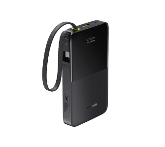 Powerbank Baseus Bipow 2 Pro 10000mAh 22.5W Cyfrowy wyświetlacz, Wbudowany kabel USB-C Czarny
