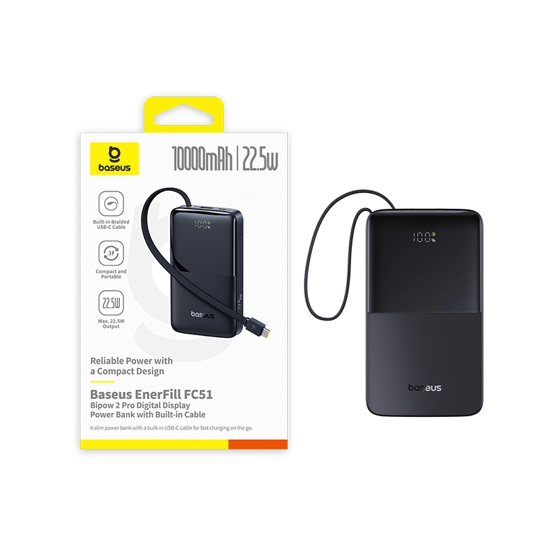 фото Внешний аккумулятор (павербанк) Baseus EnerFill FC51 Bipow2 Pro 10000mAh Black (E0027600) 3