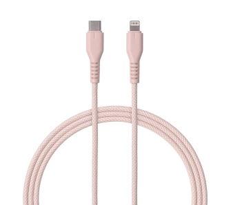 Kabel QUALO USB-C do Lightning 1,5m 2,4A Różowy