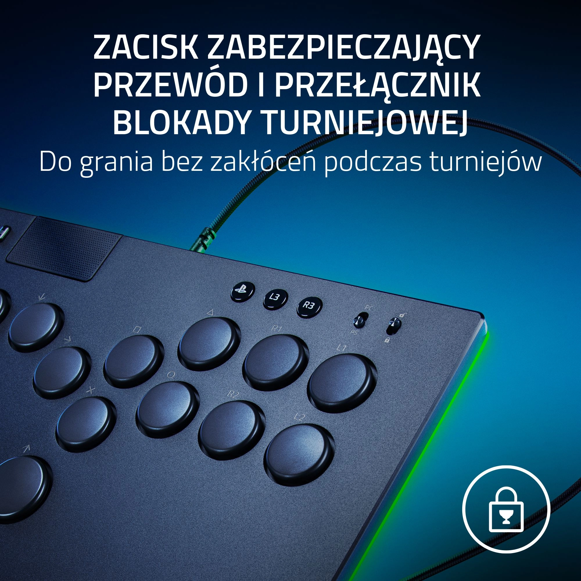 Kontroler Razer Kitsune do PC, PS5 Przewodowy Czarny