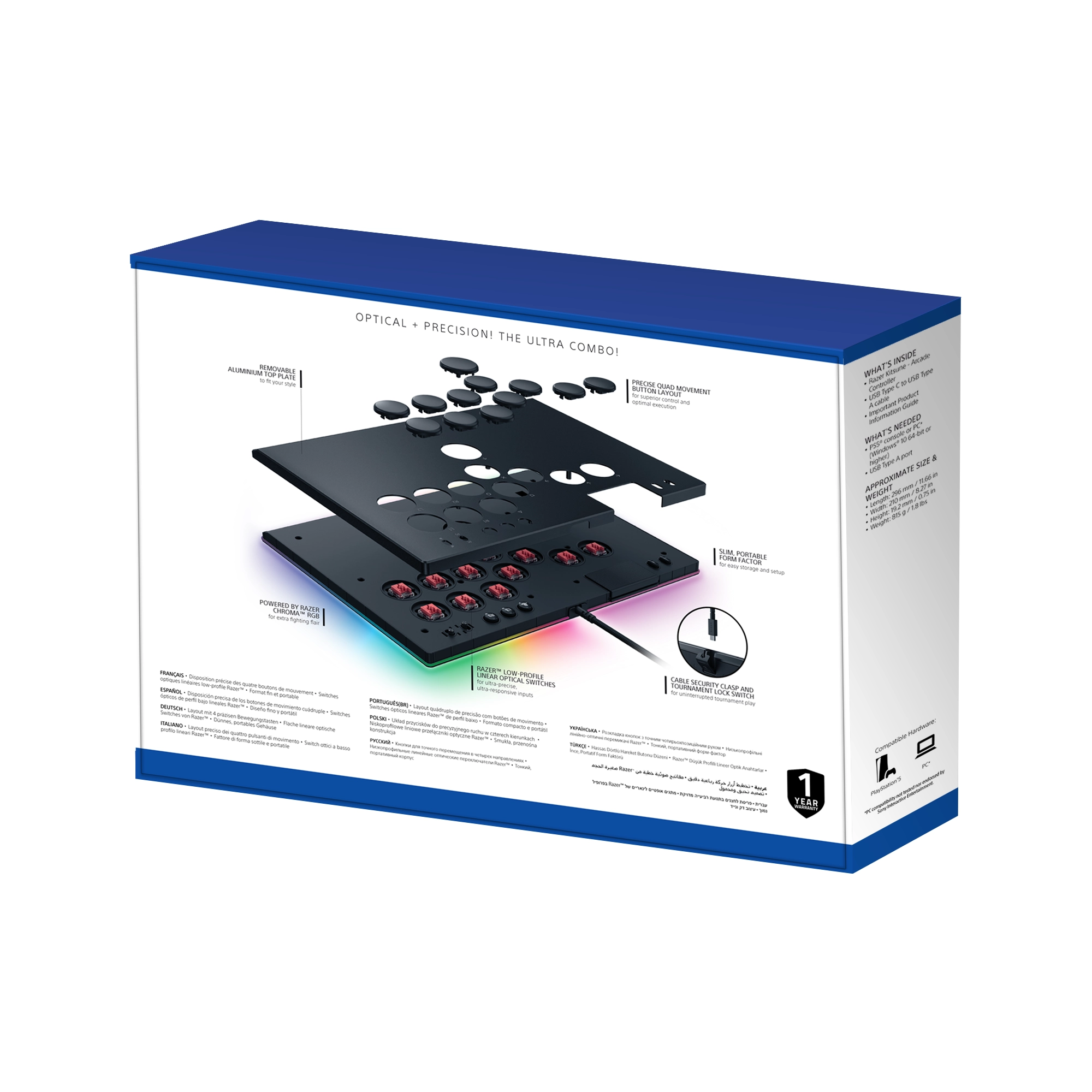Kontroler Razer Kitsune do PC, PS5 Przewodowy Czarny