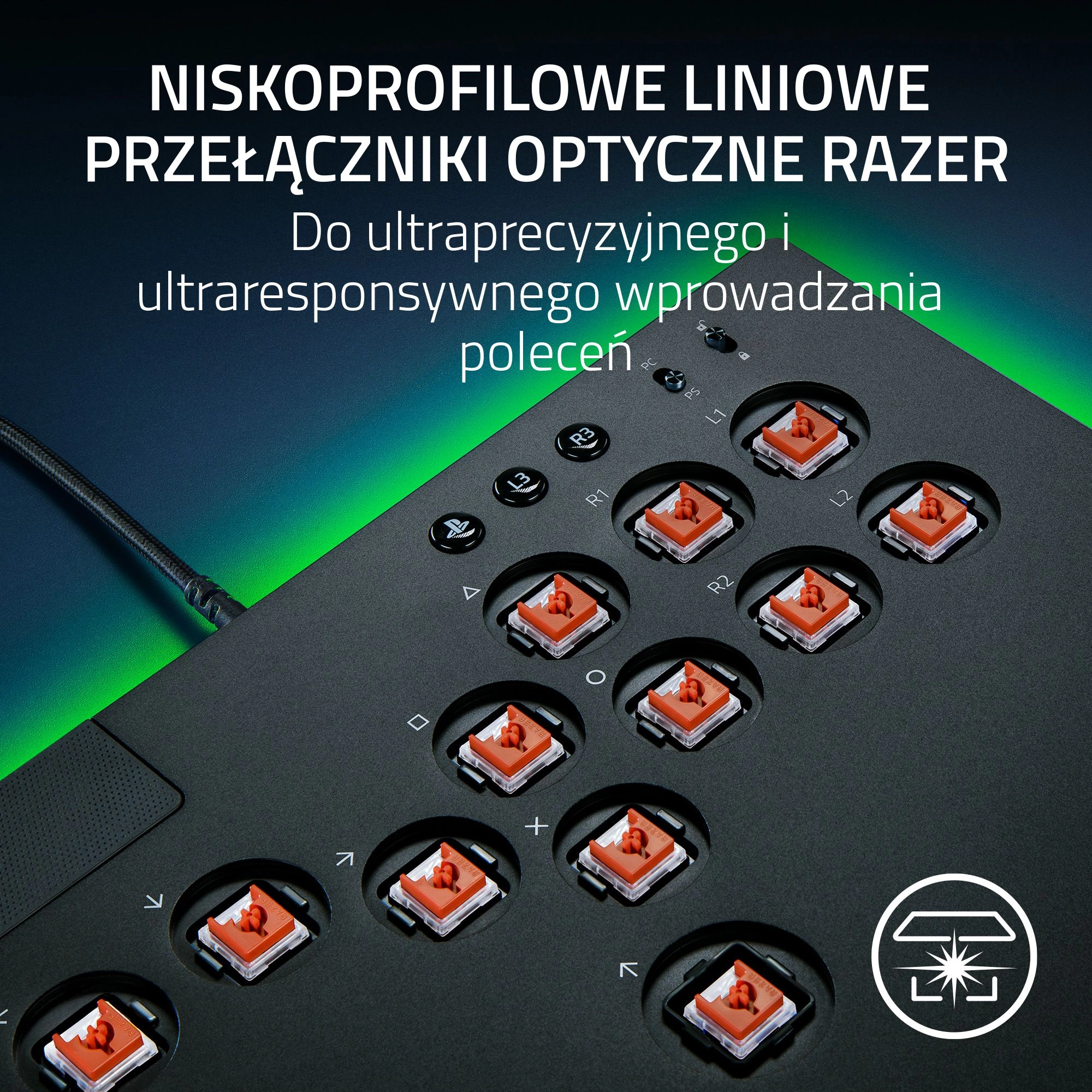 Kontroler Razer Kitsune do PC, PS5 Przewodowy Czarny