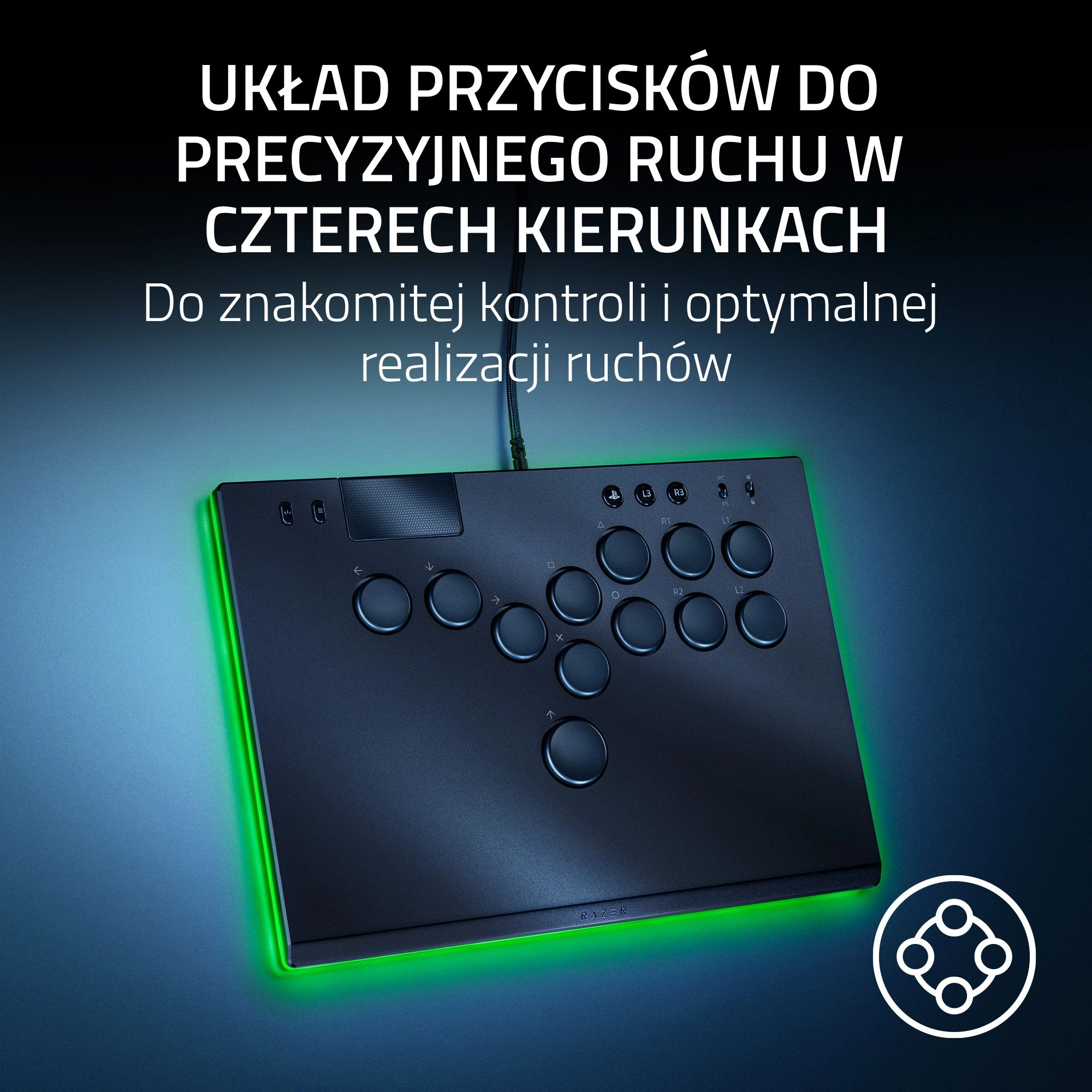 Kontroler Razer Kitsune do PC, PS5 Przewodowy Czarny